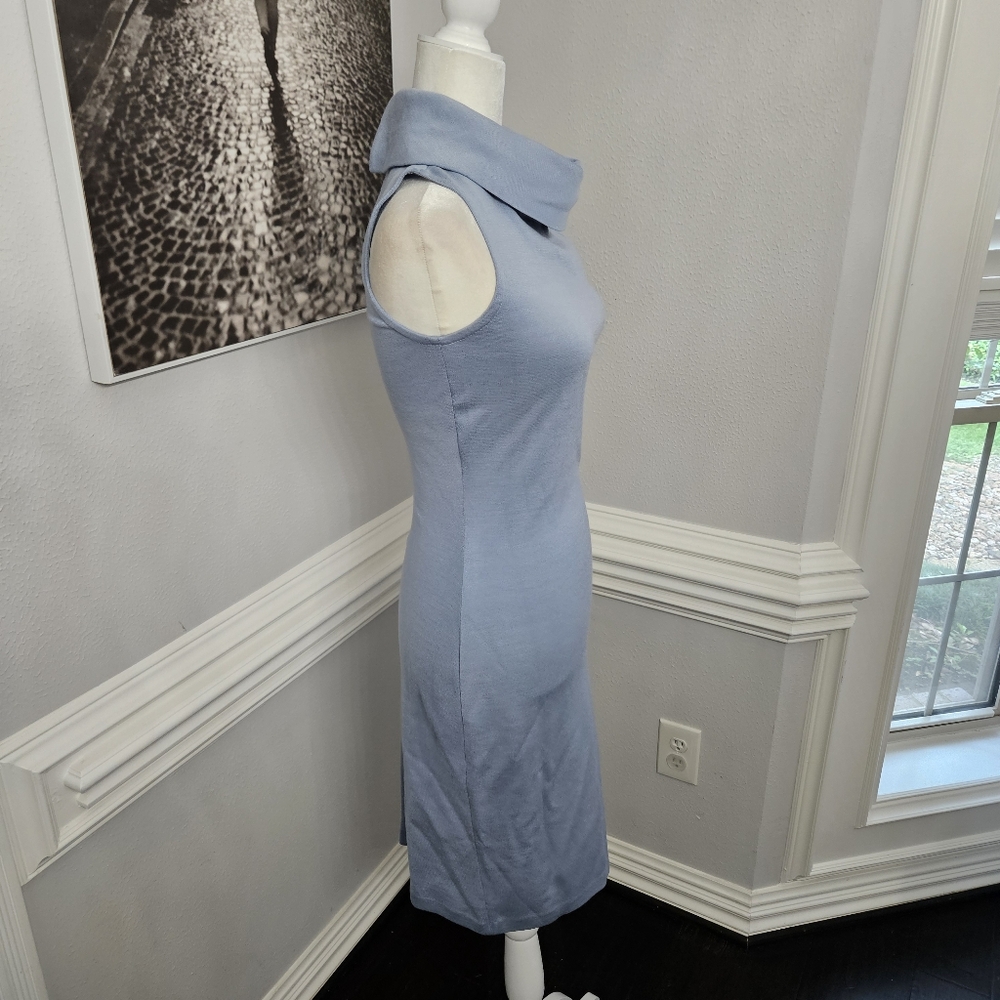 St. John baby blue crowl neck dress size 2 - Picture 5 of 9